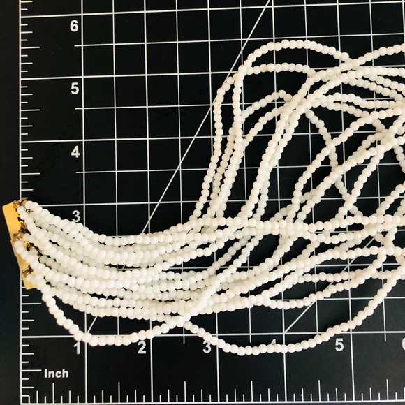 Vintage RARE Signed LES BERNARD White Runway Necklace - Picture 11 of 17